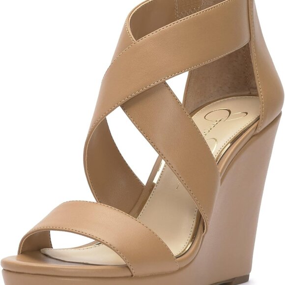 Women's Wedge Sandal Synthetic Leather 8.5 Ambra Casual Footwear - Picture 1 of 9